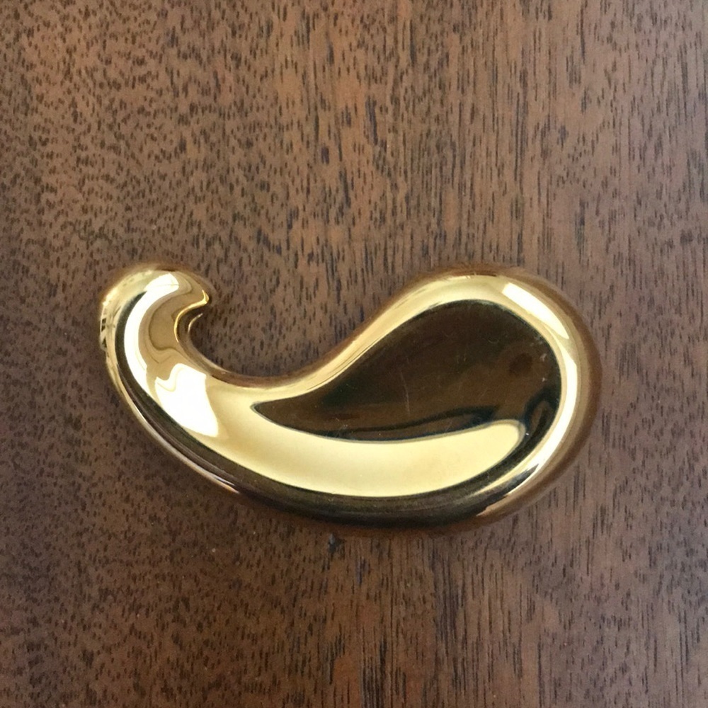 Monet Gold Tone Paisley Shape Brooch